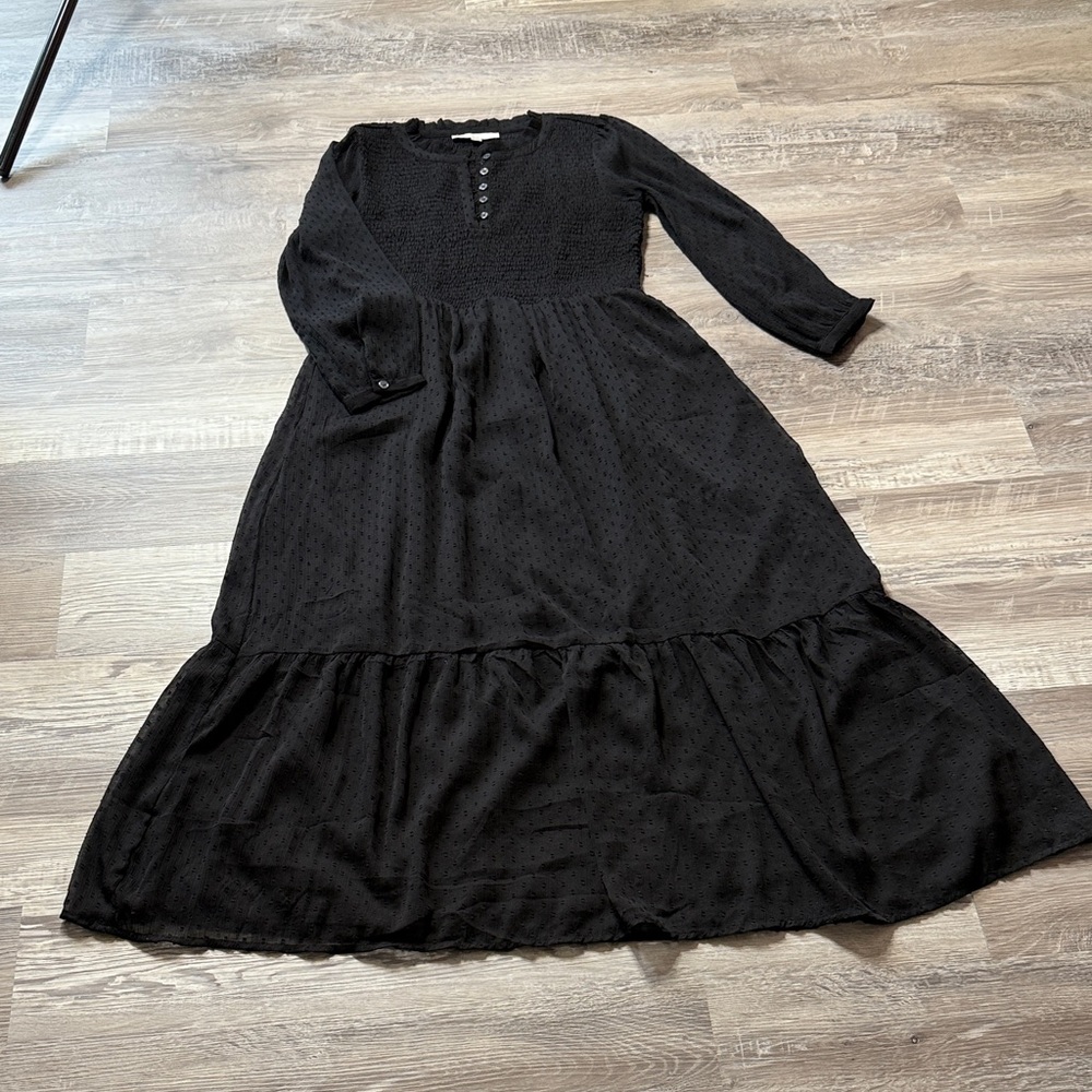 LOFT Black Long Sleeve Dress